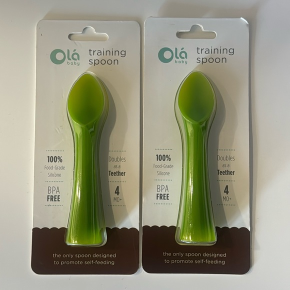 Olababy 100% Silicone Soft-Tip Training Spoon for Baby Bundle - Picture 1 of 4